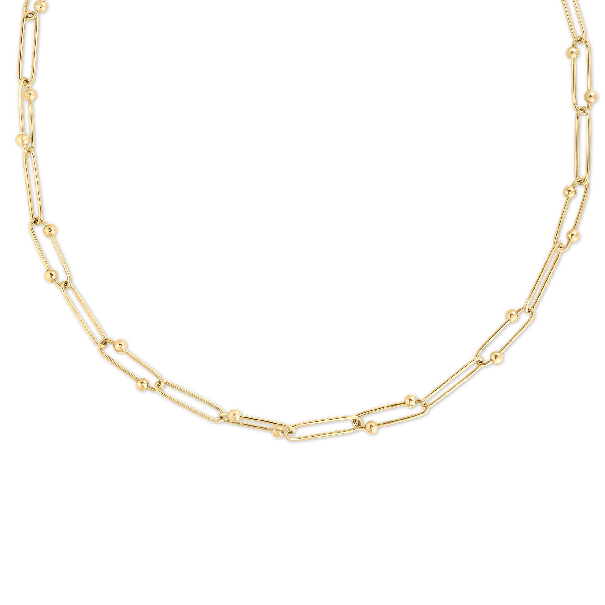 Roberto Coin Designer Gold Yellow Gold Paperclip Chain Necklace Maison Birks